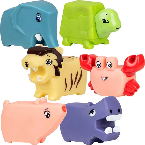Block Style Rubber Animals 2.5in to 3.5in