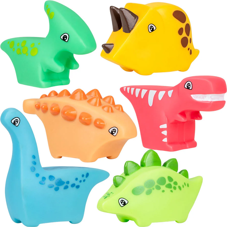 Block Style Rubber Dinosaurs 2.5in to 3.5in
