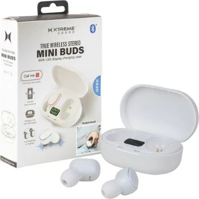 Bluetooth Mini Buds with LED Display Charging Case-White (1ct.)