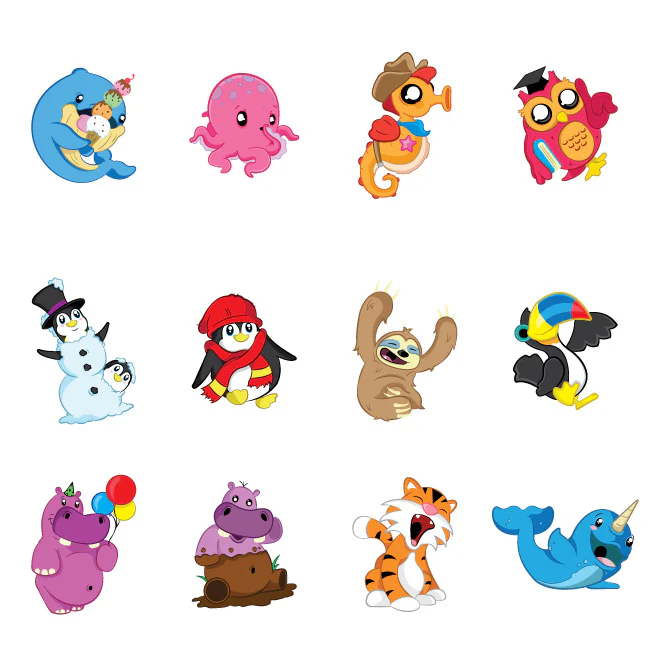Bulk Mini Animal Tattoos 2400 ct