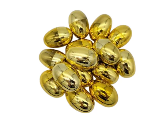 Candy Filled Metallic Gold Egg Mix 2" Capsules 300 ct