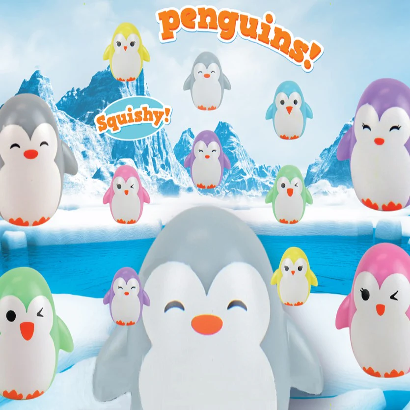 Penguin Squishies Pencil Toppers 1" Capsules