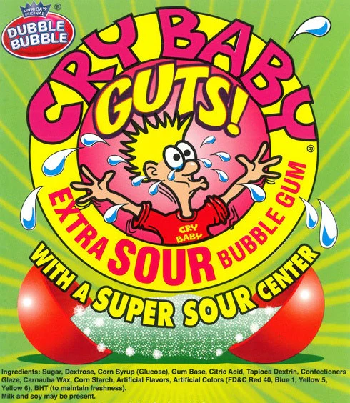 Cry Baby Guts Sour-Filled Dubble Bubble (1"/850 count) - Image 3