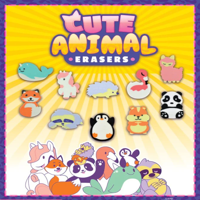Cute Animal Erasers in 2" Capsules - Image 2