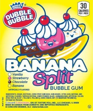 Dubble Bubble Banana Split Gumballs (1"/850 count) - Image 3