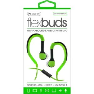 Flexbuds Wired Earbuds with Mic- Green (1ct.) - Image 3