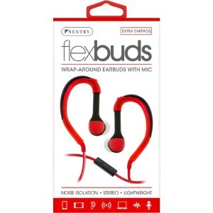 Flexbuds Wired Earbuds with Mic-Red (1ct.) - Image 3
