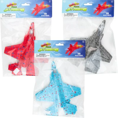 Foam Jet Fighter with Light 9in (12pcs)