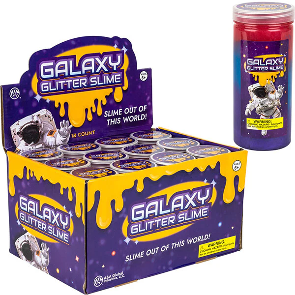 Galaxy Glitter Slime Tube 5in (12pcs) - Image 3