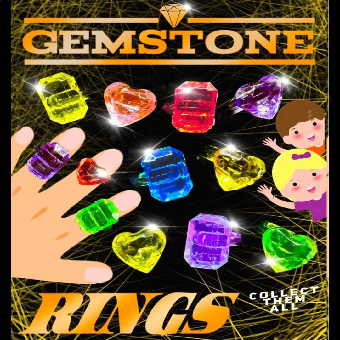 Gemstone Rings  1" Capsules