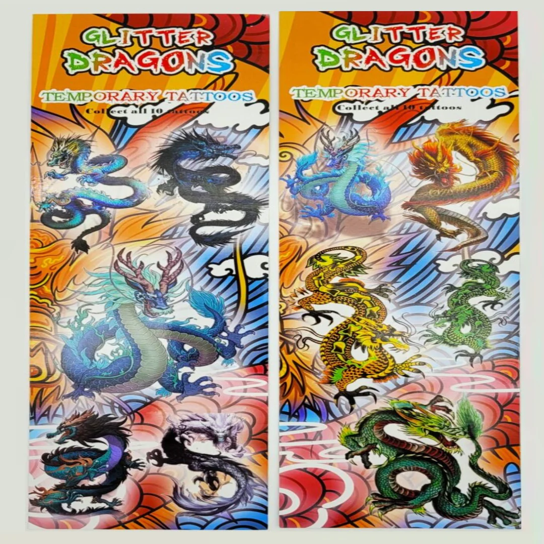 Glitter Dragon Temporary Tattoo