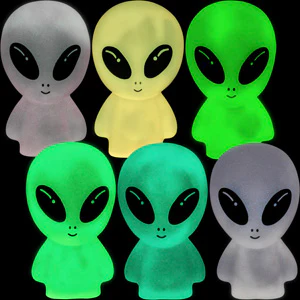 Glow-in-the-Dark Aliens 6in (12pcs) - Image 2