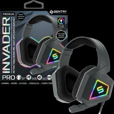 Invader Light-Up Gaming Headphones-Black