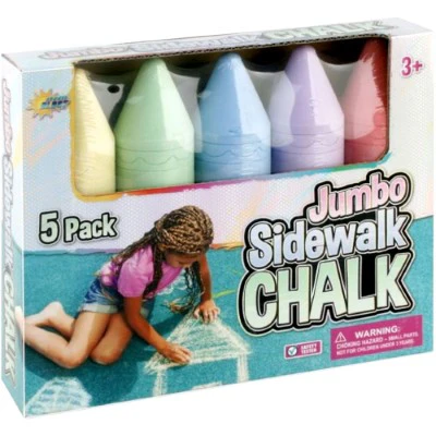 Jumbo Sidewalk Chalk 8in 5 pack (12pcs)