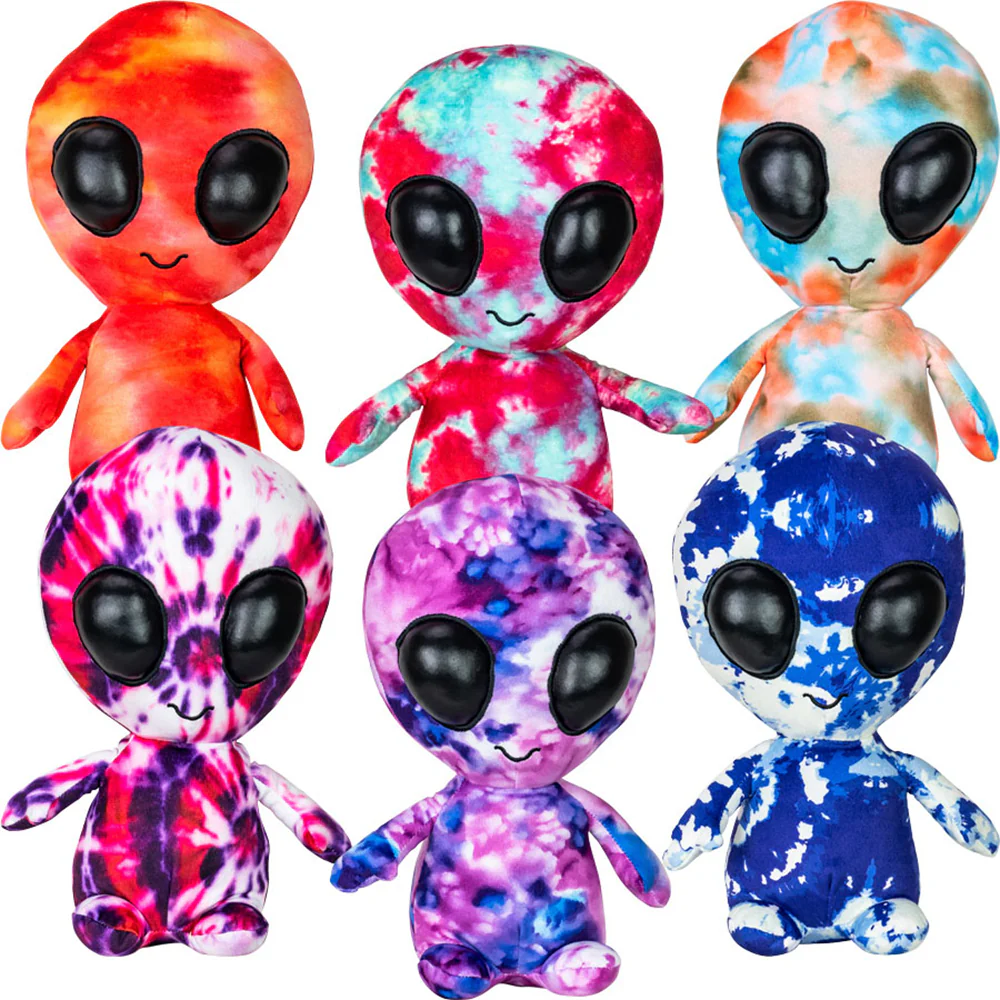 Jumbo Tie Dye Alien Plush 12.5" Mix 42 Ct.