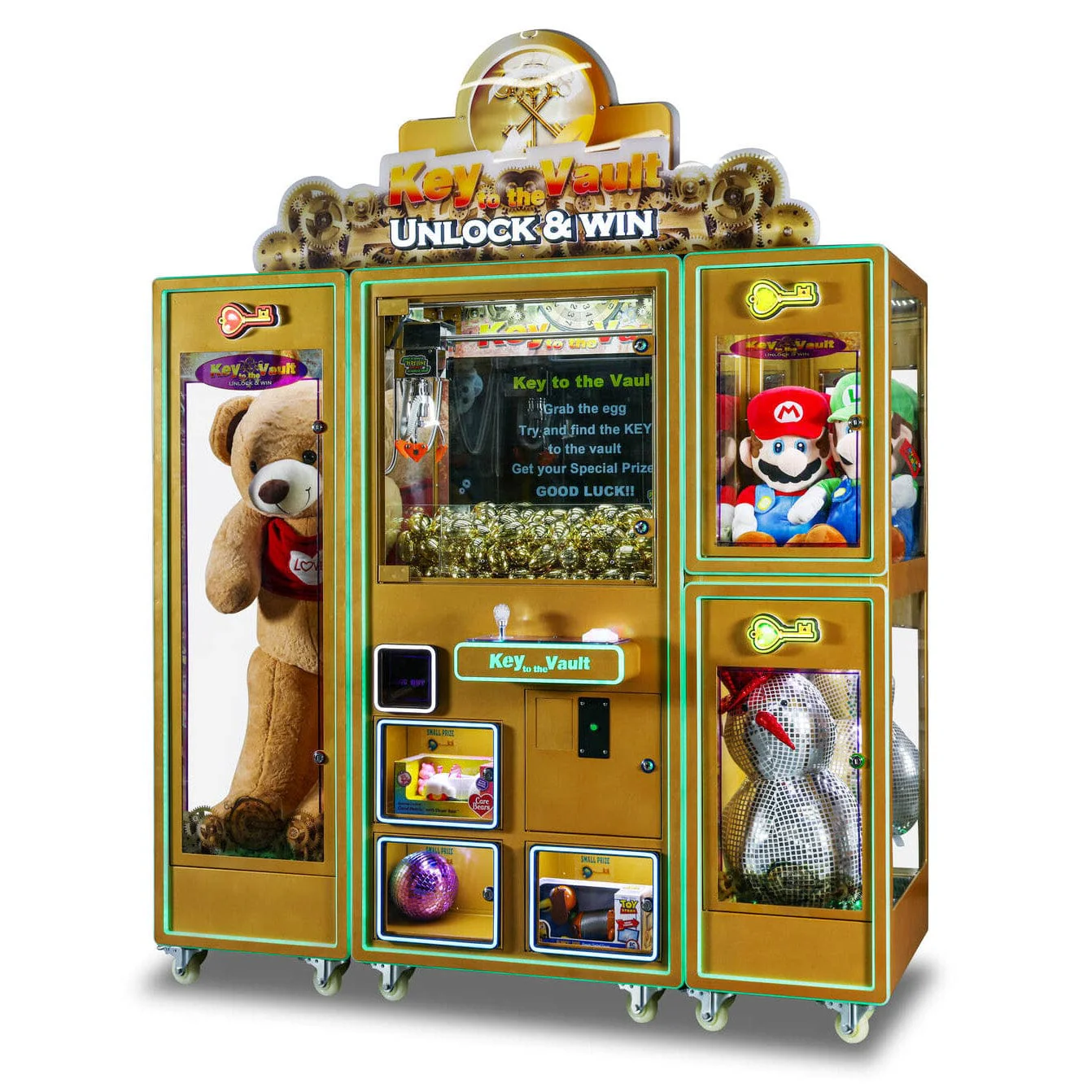 Key to the Vault Deluxe Crane Machine w/ Dual Side Boxes