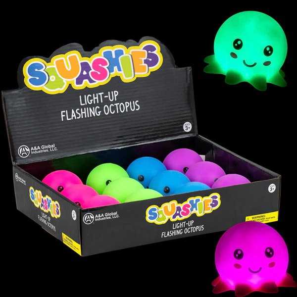 Light-Up Flashing Octopus 2.5in Asst (12pcs)