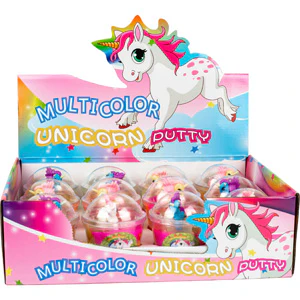 Multi-Color Putty 4.5in Container with Unicorn Inside (12 pcs) - Image 4