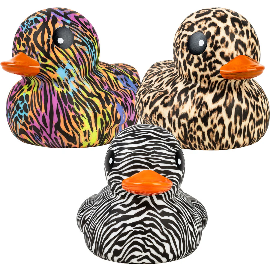 Rubber Deluxe Animal Pattern Ducks 6in