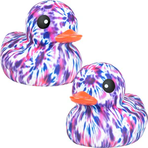 Rubber Deluxe Tie Dye Ducks 6in (12pcs) - Image 2