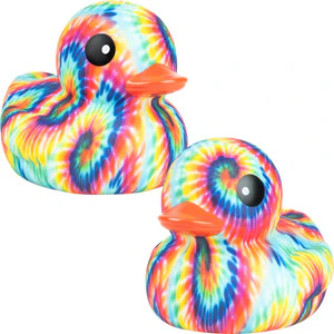 Rubber Deluxe Tie Dye Ducks 6in (12pcs) - Image 4