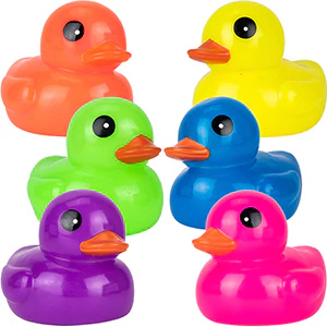 Rubber Fluorescent Ducks 6in (12pcs) - Image 2