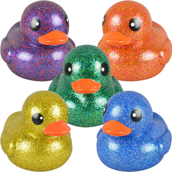 Rubber Glitter Ducks 6in (12pcs)