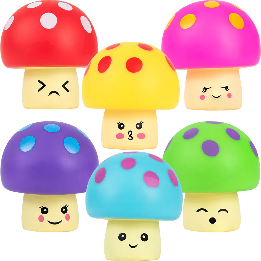 Rubber Mushrooms 2.5in