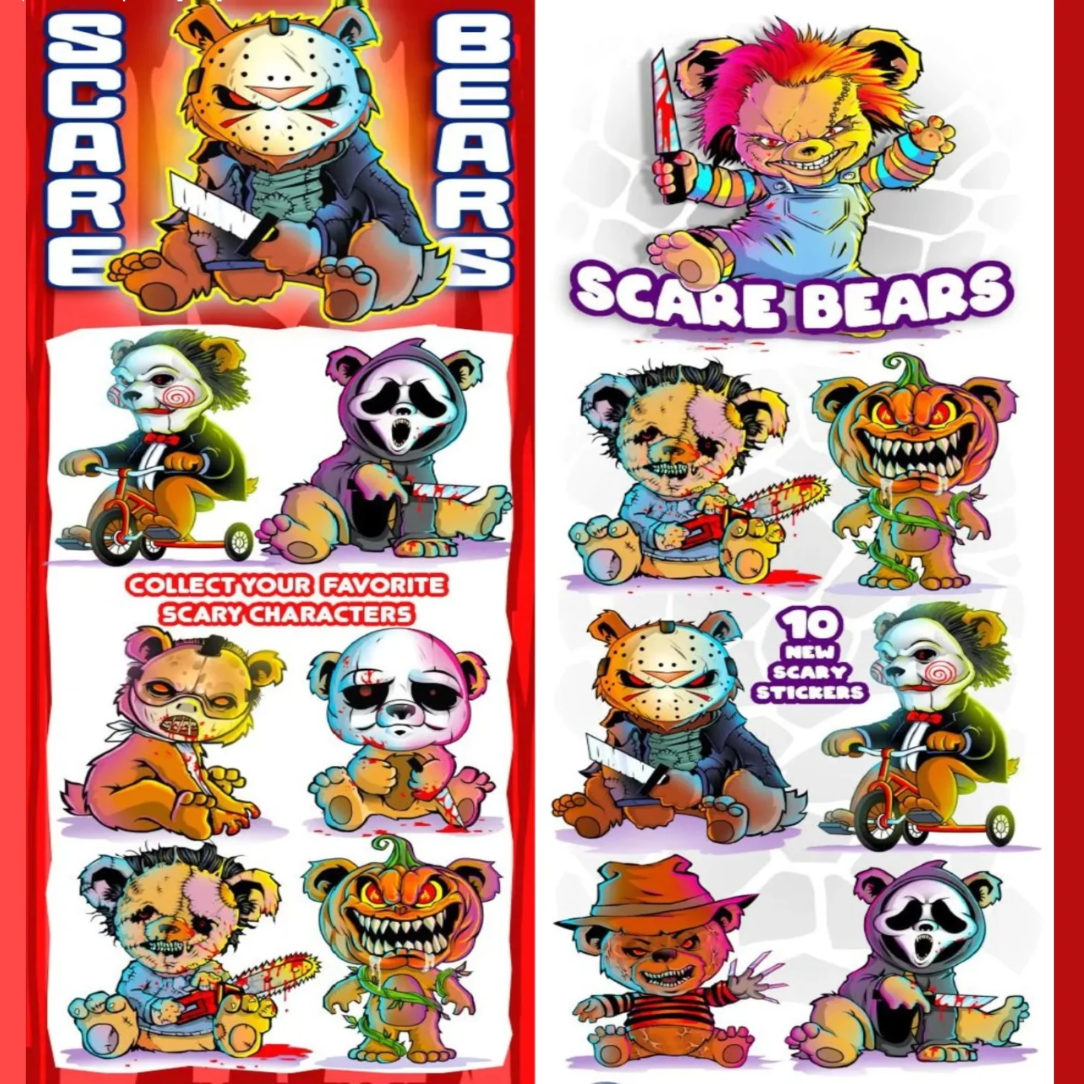 Scare Bears Stickers