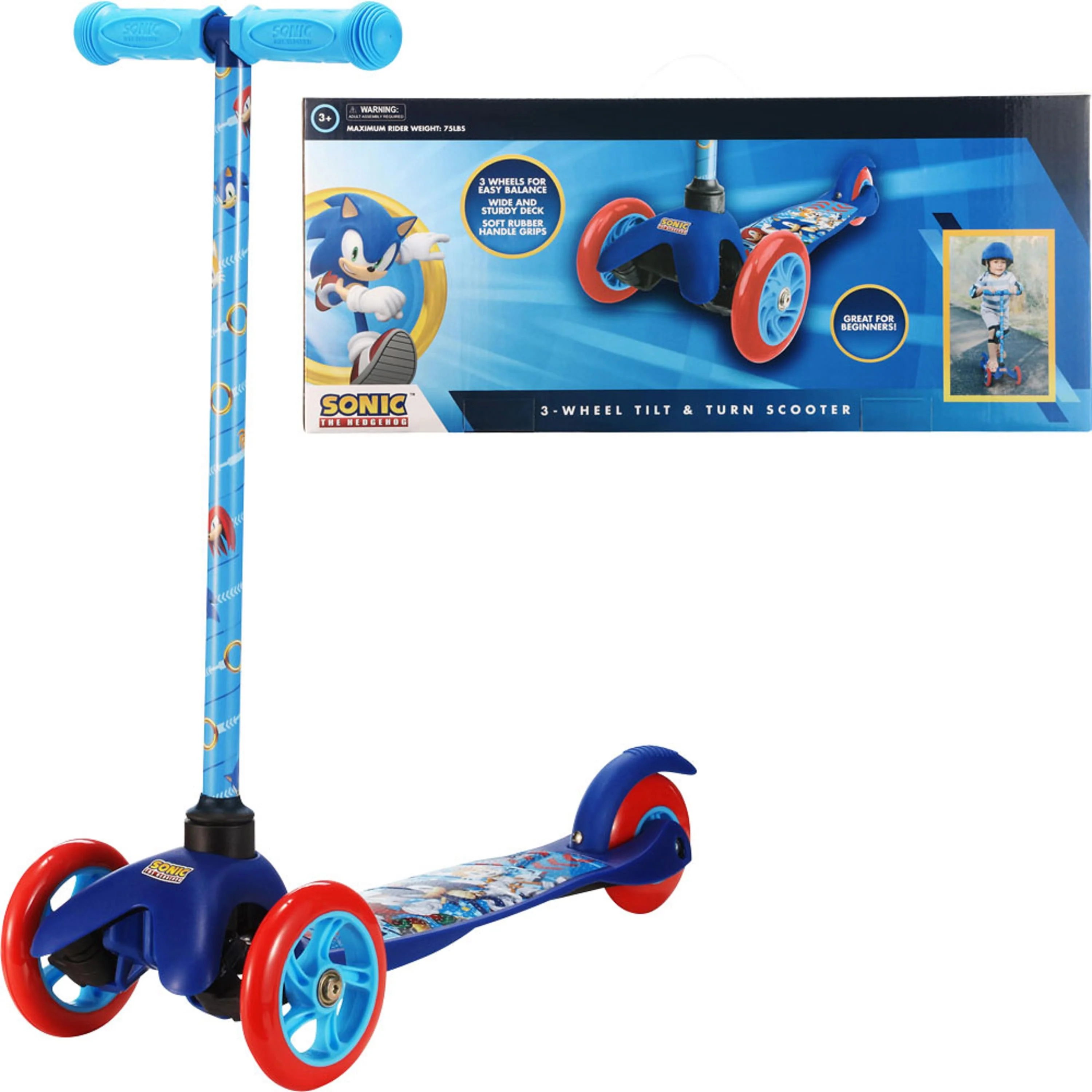 Sonic™ 3 Wheel Tilt-Turn Scooter 20in (1ct.)