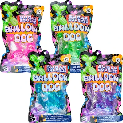 Squeeze Sugar Balloon Dog 4in (12pcs)
