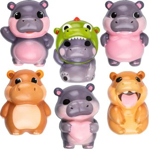 Squishy Bagged 4in Hippo (12pcs) - Image 2