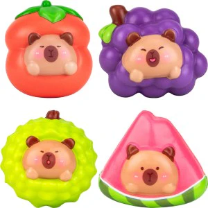 Squishy Bagged Capybara in Fruit 4in Asst (12pcs) - Image 2