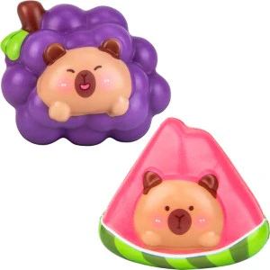 Squishy Bagged Capybara in Fruit 4in Asst (12pcs) - Image 3