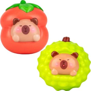 Squishy Bagged Capybara in Fruit 4in Asst (12pcs) - Image 4