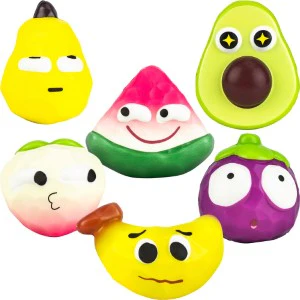 Squishy Bagged Geometric Fruit 4in Asst (12pcs) - Image 2