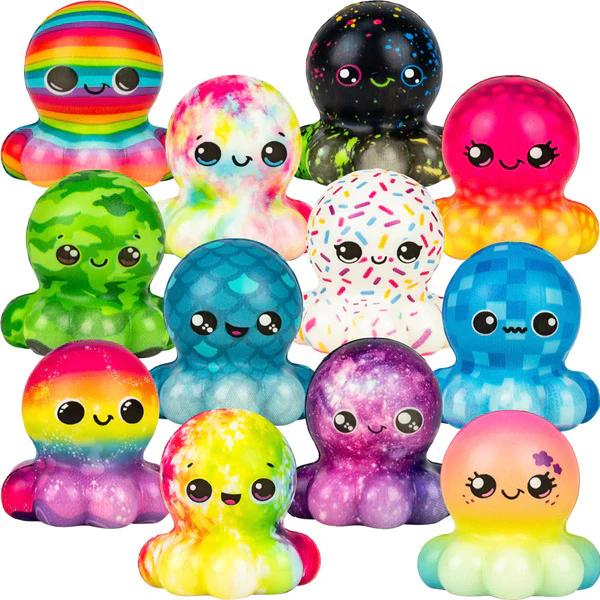 Squishy Octopus 2in Asst (50pcs)