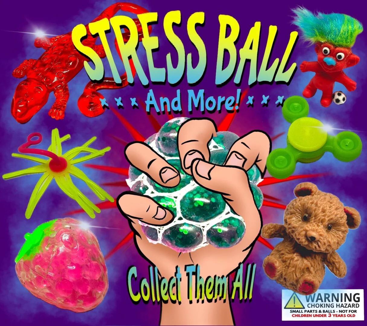 Stressballs in Nets & More 2" Capsules