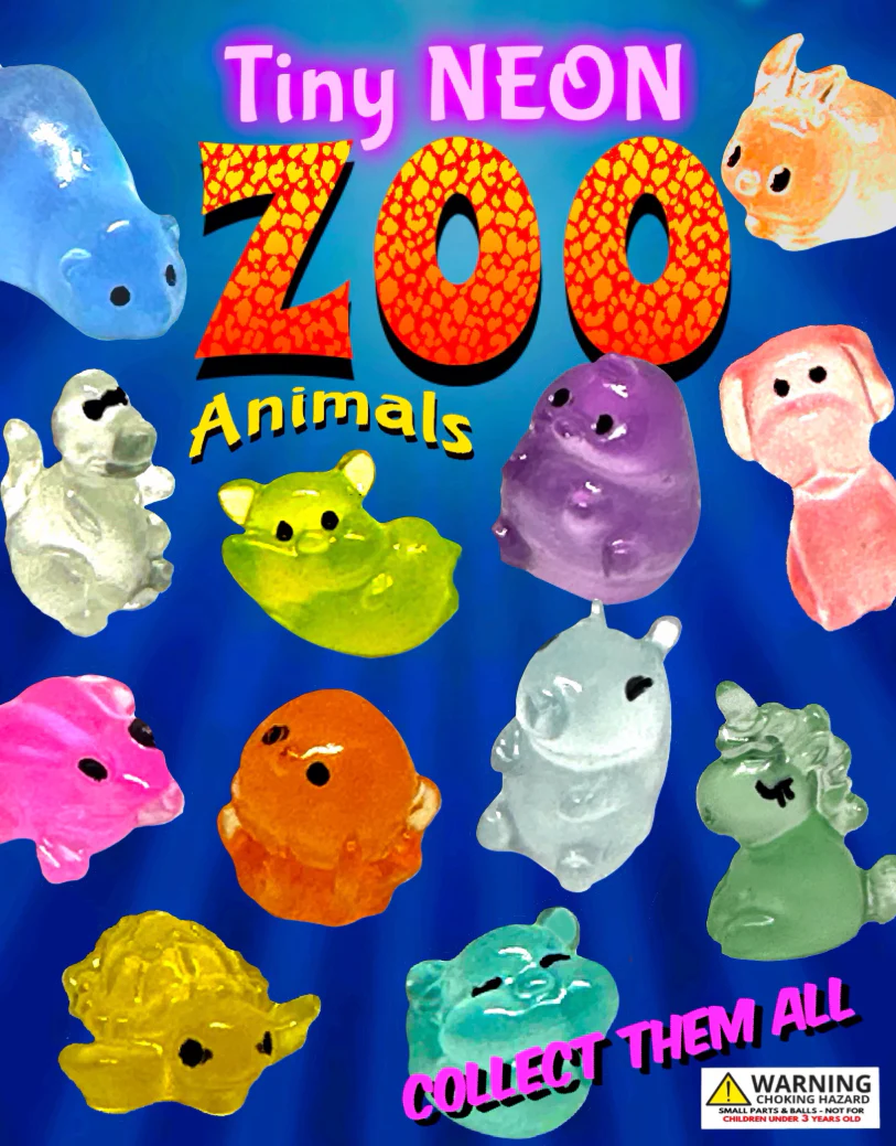 Tiny Neon Zoo Animals 1" Capsules