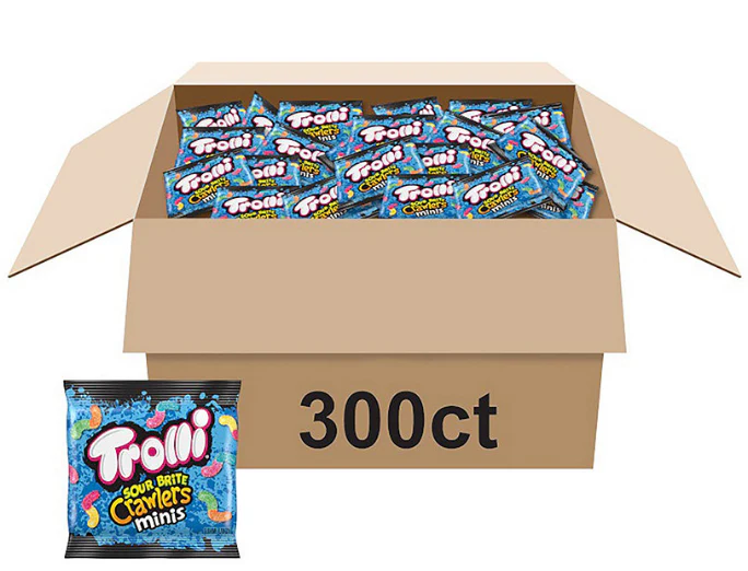 Trolli Sour Brite Crawlers Gummy Worms Bulk Box (300 ct.)
