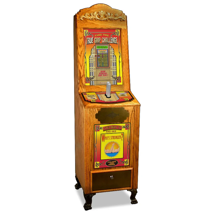 True Grip Strength Tester Classic Oak Novelty Machine