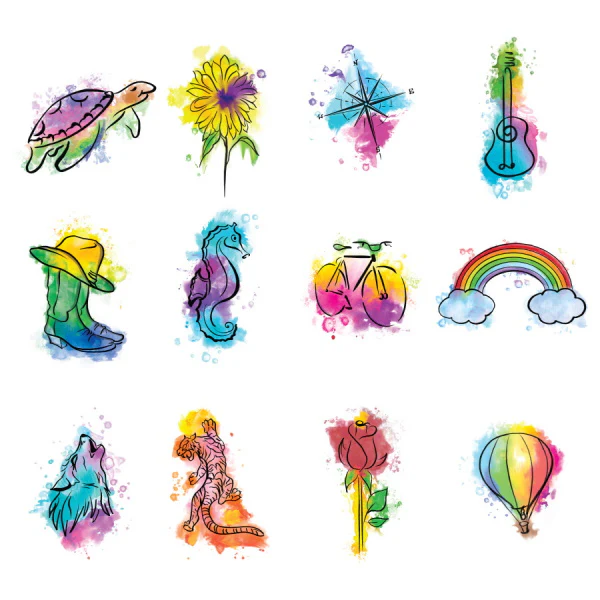Watercolor Temporary Tattoos Series #2 - Image 2