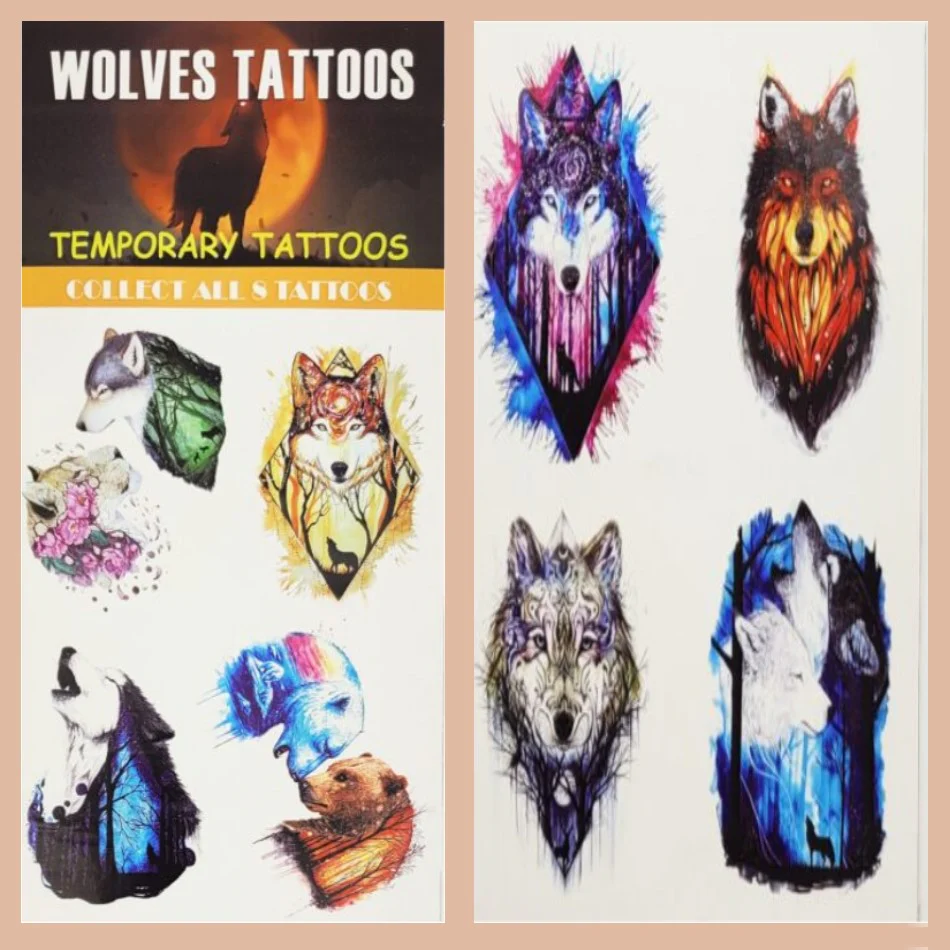 Wolves Temporary Tattoo
